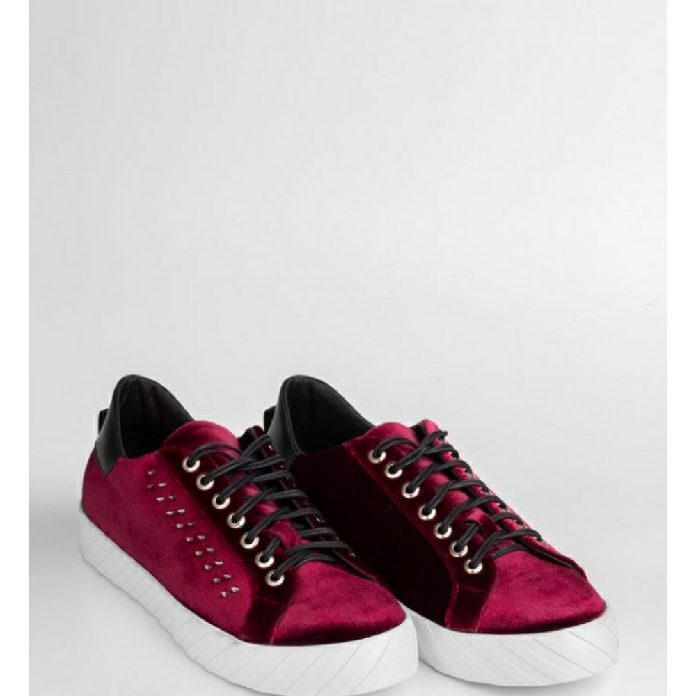 David Naman Crushed Velvet Sneakers